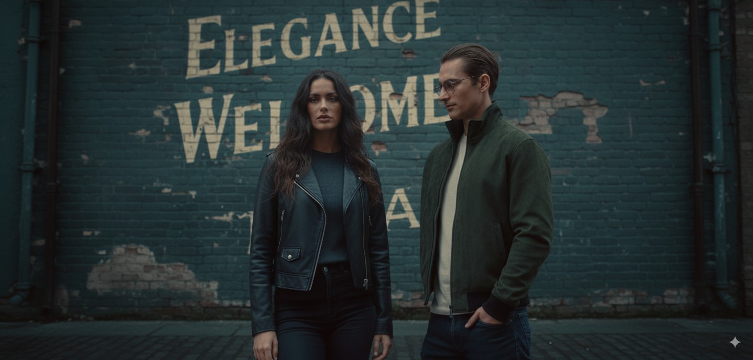 Man wearing leather jacket